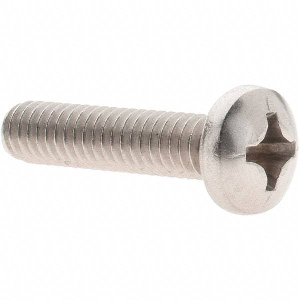 Value Collection - #12-24 UNC, 1" Length Under Head Phillips Drive Machine Screw - Pan Head, Grade 18-8 Stainless Steel, Uncoated, Without Washer - Industrial Tool & Supply