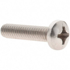 Value Collection - #12-24 UNC, 1" Length Under Head Phillips Drive Machine Screw - Pan Head, Grade 18-8 Stainless Steel, Uncoated, Without Washer - Industrial Tool & Supply