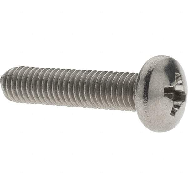 Value Collection - #10-32 UNF, 7/8" Length Under Head Phillips Drive Machine Screw - Pan Head, Grade 18-8 Stainless Steel, Uncoated, Without Washer - Industrial Tool & Supply