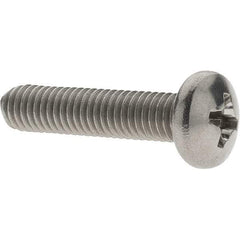 Value Collection - #10-32 UNF, 7/8" Length Under Head Phillips Drive Machine Screw - Pan Head, Grade 18-8 Stainless Steel, Uncoated, Without Washer - Industrial Tool & Supply