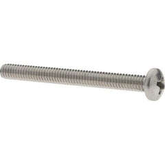 Value Collection - #8-32 UNC, 1-3/4" Length Under Head Phillips Drive Machine Screw - Pan Head, Grade 18-8 Stainless Steel, Uncoated, Without Washer - Industrial Tool & Supply