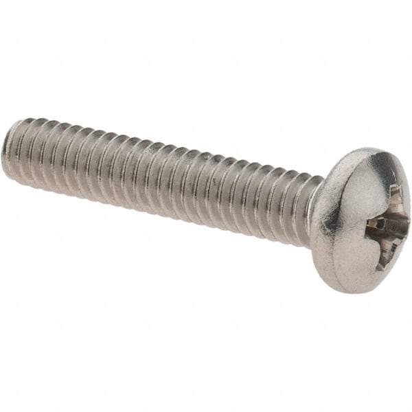 Value Collection - #8-32 UNC, 7/8" Length Under Head Phillips Drive Machine Screw - Pan Head, Grade 18-8 Stainless Steel, Uncoated, Without Washer - Industrial Tool & Supply