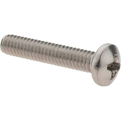 Value Collection - #8-32 UNC, 7/8" Length Under Head Phillips Drive Machine Screw - Pan Head, Grade 18-8 Stainless Steel, Uncoated, Without Washer - Industrial Tool & Supply