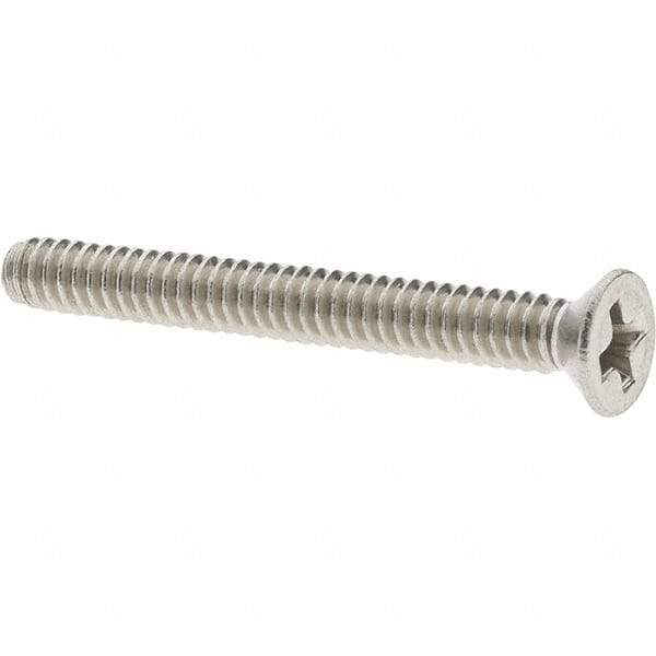 Value Collection - #4-40 UNC, 1" OAL Phillips Drive Machine Screw - Flat Head, Grade 18-8 Stainless Steel, Uncoated, Without Washer - Industrial Tool & Supply