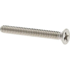 Value Collection - #4-40 UNC, 1" OAL Phillips Drive Machine Screw - Flat Head, Grade 18-8 Stainless Steel, Uncoated, Without Washer - Industrial Tool & Supply