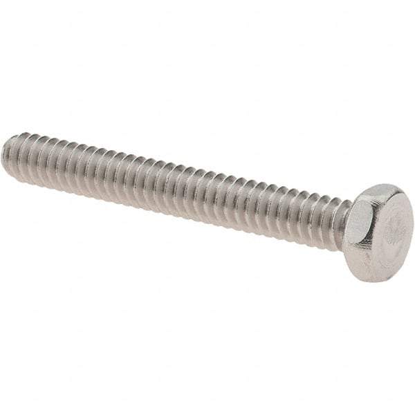 Value Collection - #10-24 UNC, 1-1/2" Length Under Head Hex Drive Machine Screw - Hex Head, Grade 18-8 Stainless Steel, Uncoated, Without Washer - Industrial Tool & Supply