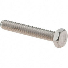 Value Collection - #10-24 UNC, 1-1/4" Length Under Head Hex Drive Machine Screw - Hex Head, Grade 18-8 Stainless Steel, Uncoated, Without Washer - Industrial Tool & Supply