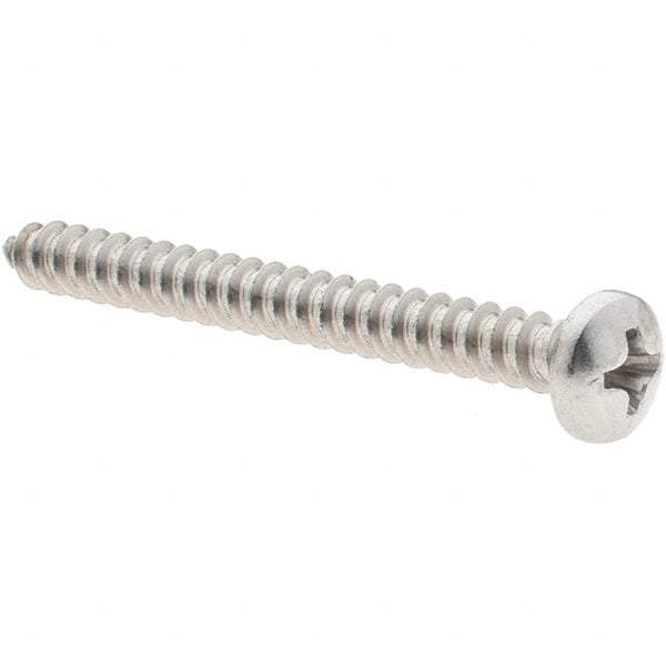 Value Collection - #8 Pan Head Phillips Sheet Metal Screw - Stainless Steel, 1-3/4" Length Under Head, Grade 18-8 - Industrial Tool & Supply