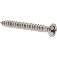 Value Collection - #6 Oval Head Phillips Sheet Metal Screw - Stainless Steel, 1-1/4" Length Under Head, Grade 18-8 - Industrial Tool & Supply