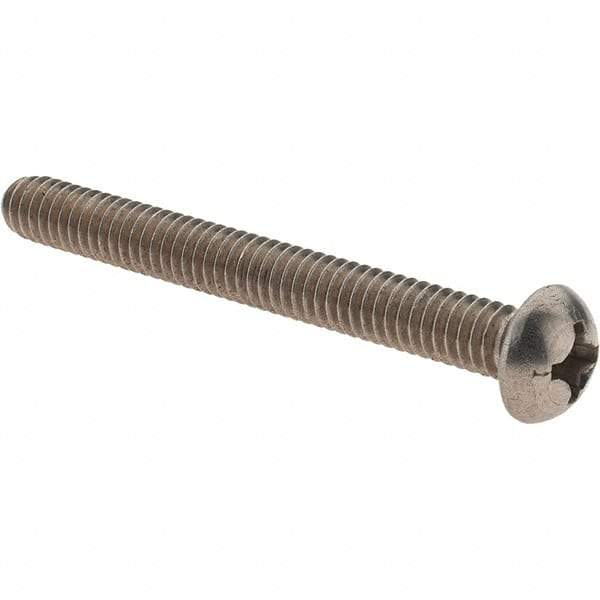 Value Collection - #12-24 UNC, 2" Length Under Head Phillips Drive Machine Screw - Round Head, Grade 18-8 Stainless Steel, Uncoated, Without Washer - Industrial Tool & Supply