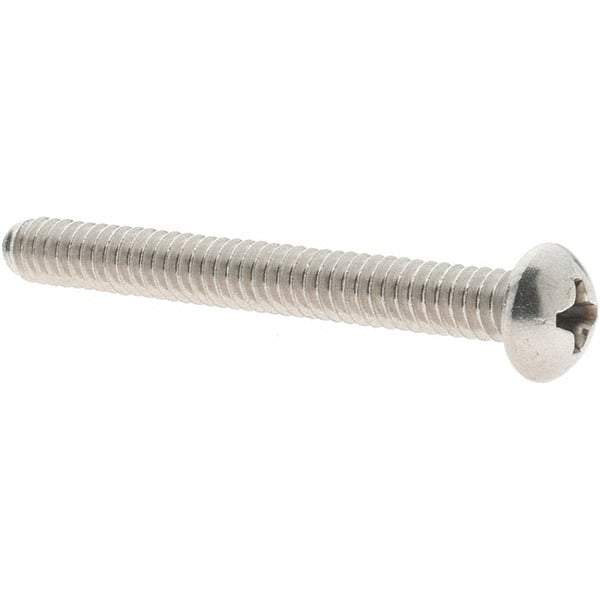 Value Collection - #10-24 UNC, 1-3/4" Length Under Head Phillips Drive Machine Screw - Round Head, Grade 18-8 Stainless Steel, Uncoated, Without Washer - Industrial Tool & Supply