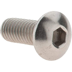 Value Collection - M5x0.80 Metric Coarse Hex Socket Drive, Button Screw - Grade 18-8 & Austenitic A2 Stainless Steel, Uncoated, Fully Threaded, 12mm Length Under Head - Industrial Tool & Supply