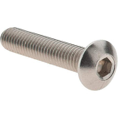 Value Collection - M5x0.80 Metric Coarse Hex Socket Drive, Button Screw - Grade 18-8 & Austenitic A2 Stainless Steel, Uncoated, Partially Threaded, 25mm Length Under Head - Industrial Tool & Supply