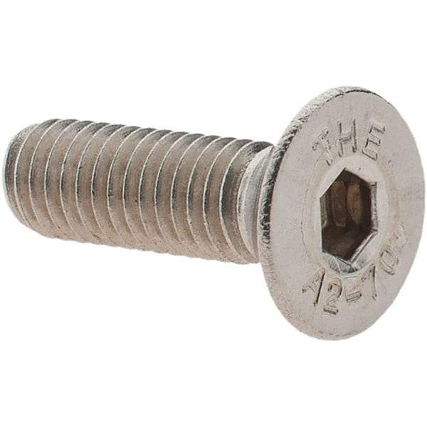 Value Collection - M5x0.80 Metric Coarse Hex Socket Drive, 90° Flat Screw - Grade 18-8 Stainless Steel, Fully Threaded, 16mm OAL - Industrial Tool & Supply