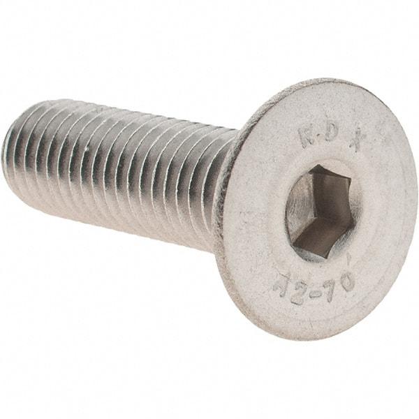 Value Collection - M10x1.50 Metric Coarse Hex Socket Drive, 90° Flat Screw - Grade 18-8 & Austenitic A2 Stainless Steel, Partially Threaded, 35mm OAL - Industrial Tool & Supply