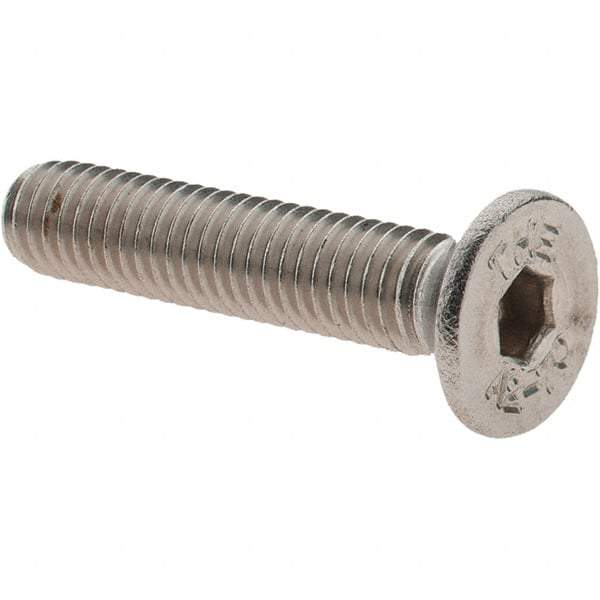 Value Collection - M5x0.80 Metric Coarse Hex Socket Drive, 90° Flat Screw - Grade 18-8 & Austenitic A2 Stainless Steel, Partially Threaded, 25mm OAL - Industrial Tool & Supply