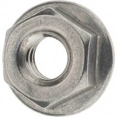 Value Collection - 1/4-20, 19/32" Flange Diam, Serrated Flange Nut - Grade 18-8 Stainless Steel, 0.236" Flange Height - Industrial Tool & Supply