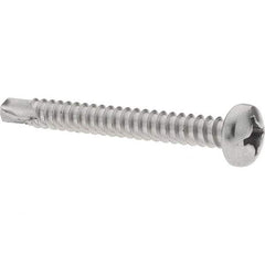 Value Collection - #12, Pan Head, Phillips Drive, 2" Length Under Head, #3 Point, Self Drilling Screw - Grade 410 Stainless Steel - Industrial Tool & Supply