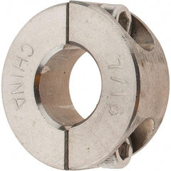 Value Collection - 7/16" Bore, Stainless Steel, Two Piece Shaft Collar - 15/16" Outside Diam, 3/8" Wide - Industrial Tool & Supply