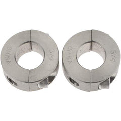 Value Collection - 3/4" Bore, Stainless Steel, Two Piece Shaft Collar - 1-1/2" Outside Diam, 1/2" Wide - Industrial Tool & Supply