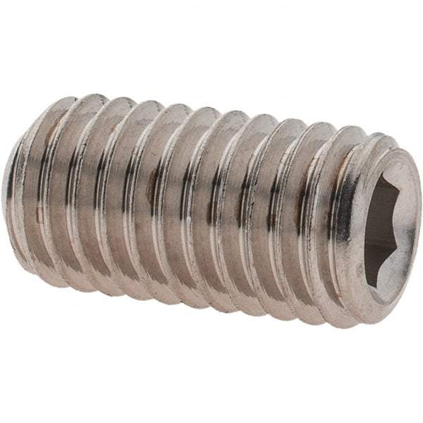 Value Collection - 1/2-13 UNC, 1" OAL, Cup Point Set Screw - Grade 18-8 Stainless Steel, 1/4" Key - Industrial Tool & Supply