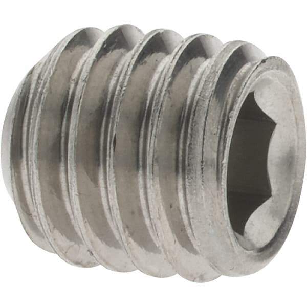 Value Collection - 3/8-16 UNC, 3/8" OAL, Cup Point Set Screw - Grade 18-8 Stainless Steel, 3/16" Key - Industrial Tool & Supply