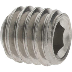 Value Collection - 3/8-16 UNC, 3/8" OAL, Cup Point Set Screw - Grade 18-8 Stainless Steel, 3/16" Key - Industrial Tool & Supply