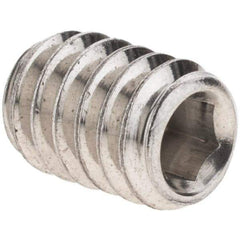 Value Collection - 1/4-20 UNC, 3/8" OAL, Cup Point Set Screw - Grade 18-8 Stainless Steel, 1/8" Key - Industrial Tool & Supply
