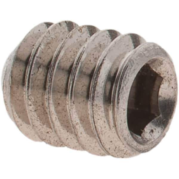 Value Collection - 1/4-20 UNC, 5/16" OAL, Cup Point Set Screw - Grade 18-8 Stainless Steel, 1/8" Key - Industrial Tool & Supply