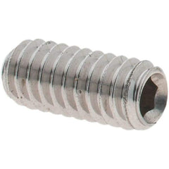 Value Collection - #8-32 UNC, 3/8" OAL, Cup Point Set Screw - Grade 18-8 Stainless Steel, 5/64" Key - Industrial Tool & Supply