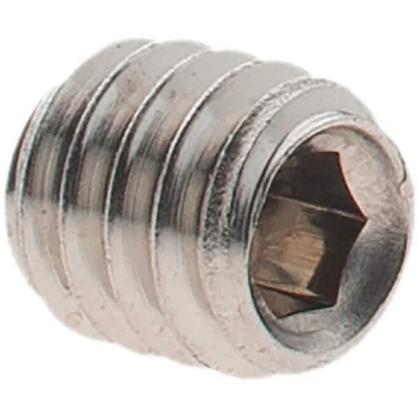 Value Collection - #8-32 UNC, 3/16" OAL, Cup Point Set Screw - Grade 18-8 Stainless Steel, 5/64" Key - Industrial Tool & Supply