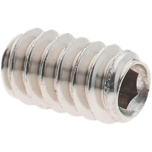 Value Collection - #6-32 UNC, 1/4" OAL, Cup Point Set Screw - Grade 18-8 Stainless Steel, 1/16" Key - Industrial Tool & Supply