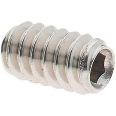 Value Collection - #6-32 UNC, 1/4" OAL, Cup Point Set Screw - Grade 18-8 Stainless Steel, 1/16" Key - Industrial Tool & Supply