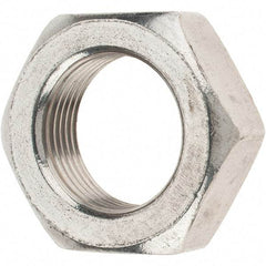 Value Collection - 1-14 UNC Stainless Steel Right Hand Hex Jam Nut - 1-1/2" Across Flats, 35/64" High - Industrial Tool & Supply