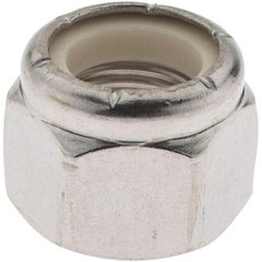 Value Collection - 1/2-20 UNF 18-8 Hex Lock Nut with Nylon Insert - 3/4" Width Across Flats, 19/32" High, Uncoated - Industrial Tool & Supply