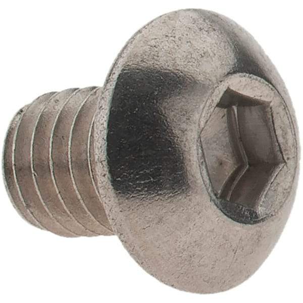 Value Collection - #10-32 UNF Hex Socket Drive, Button Screw - Grade 18-8 Stainless Steel, 1/4" Length Under Head - Industrial Tool & Supply