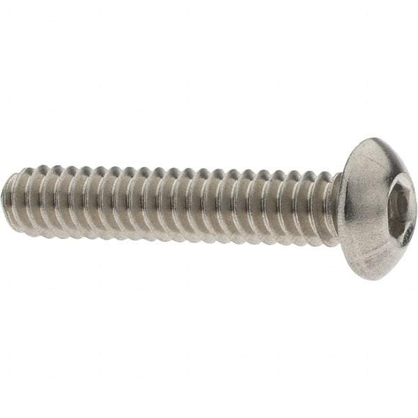 Value Collection - #10-24 UNC Hex Socket Drive, Button Screw - Grade 18-8 Stainless Steel, 1" Length Under Head - Industrial Tool & Supply
