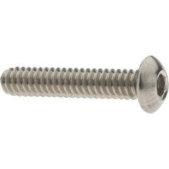 Value Collection - #10-24 UNC Hex Socket Drive, Button Screw - Grade 18-8 Stainless Steel, 1" Length Under Head - Industrial Tool & Supply