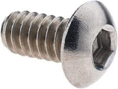 Value Collection - #10-24 UNC Hex Socket Drive, Button Screw - Grade 18-8 Stainless Steel, 3/8" Length Under Head - Industrial Tool & Supply