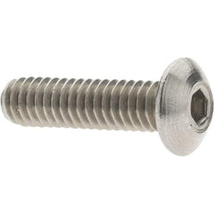 Value Collection - #8-32 UNC Hex Socket Drive, Button Screw - Grade 18-8 Stainless Steel, 5/8" Length Under Head - Industrial Tool & Supply