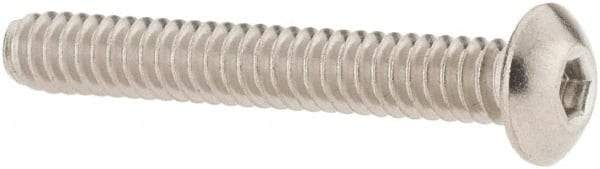 Value Collection - #6-32 UNC Hex Socket Drive, Button Screw - Grade 18.8 Stainless Steel, Fully Threaded, 1" Length Under Head - Industrial Tool & Supply