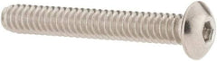 Value Collection - #6-32 UNC Hex Socket Drive, Button Screw - Grade 18.8 Stainless Steel, Fully Threaded, 1" Length Under Head - Industrial Tool & Supply