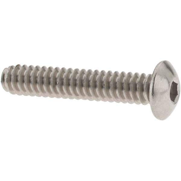 Value Collection - #6-32 UNC Hex Socket Drive, Button Screw - Grade 18-8 Stainless Steel, 3/4" Length Under Head - Industrial Tool & Supply