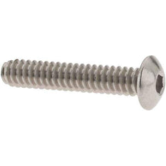 Value Collection - #6-32 UNC Hex Socket Drive, Button Screw - Grade 18-8 Stainless Steel, 3/4" Length Under Head - Industrial Tool & Supply