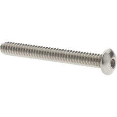 Value Collection - #4-40 UNC Hex Socket Drive, Button Screw - Grade 18.8 Stainless Steel, Fully Threaded, 1" Length Under Head - Industrial Tool & Supply