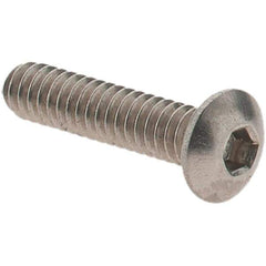 Value Collection - #2-56 UNC Hex Socket Drive, Button Screw - Grade 18.8 Stainless Steel, Fully Threaded, 3/8" Length Under Head - Industrial Tool & Supply