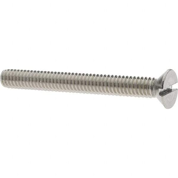 Value Collection - #12-24 UNC, 2" OAL Slotted Drive Machine Screw - Flat Head, Grade 18-8 Stainless Steel, Uncoated, Without Washer - Industrial Tool & Supply