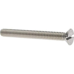 Value Collection - #12-24 UNC, 2" OAL Slotted Drive Machine Screw - Flat Head, Grade 18-8 Stainless Steel, Uncoated, Without Washer - Industrial Tool & Supply