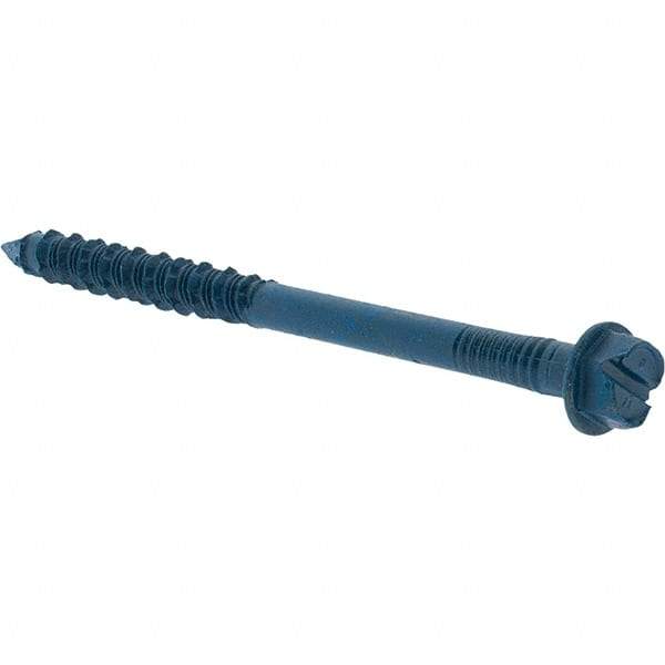Value Collection - 1/4" Diam, 3-1/4" Length Under Head, Hex Drive, Concrete Screw & Masonry Fastener - Steel, Includes Drill Bit - Industrial Tool & Supply