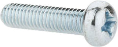Value Collection - M6x1.00, 25mm Length Under Head Phillips Drive Machine Screw - Pan Head, Grade 4.8 Steel, Zinc-Plated Finish, Without Washer - Industrial Tool & Supply